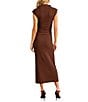 Line and Dot Robin Mock Neck Sleeveless Fitted Midi Dress - Image 2