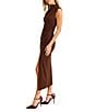 Line and Dot Robin Mock Neck Sleeveless Fitted Midi Dress - Image 3