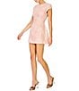 Line and Dot Rosamina Round Neckline Cap Sleeve Sequin Embellished Lace Mini Dress - Image 3