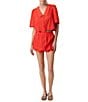Line and Dot Rou Collared Short Sleeve Button Front Scalloped Hem Coordinating Shirt - Image 3