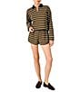 Line and Dot Sadie Striped Collared Long Sleeve Coordinating Top - Image 4