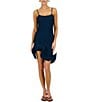 Line and Dot Tabby Scoop Neck Sleeveless Structured Ruffle Hem Mini Dress - Image 4