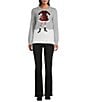 Lisa International Sequin Embroidered Christmas Sweater, Color:Heather Grey - Image 3