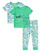 Color:Green - Image 1 - Baby Boys 12-24 Months Solid T-Rex Sleep T-Shirt & Dinosaur-Printed Sleep T-Shirt & Dinosaur-Printed Pajama Pant Set