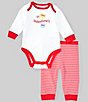 Color:Red - Image 2 - Baby Boys 3-12 Months First Valentine Long-Sleeve Bodysuit & Striped Pant Set