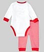 Color:Red - Image 3 - Baby Boys 3-12 Months First Valentine Long-Sleeve Bodysuit & Striped Pant Set