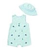 Color:Green - Image 1 - Baby Boys 3-12 Months Golf Embroidered Sleeveless Shortalls