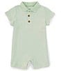 Color:Green - Image 1 - Baby Boys 3-12 Months Short Sleeve Rib-Knit Shortall