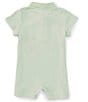 Color:Green - Image 2 - Baby Boys 3-12 Months Short Sleeve Rib-Knit Shortall