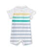 Color:White/Blue - Image 2 - Baby Boys 3-9 Months Short-Sleeve Color Block Striped/Solid Shortalls