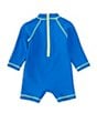 Color:Blue - Image 2 - Baby Boys 6-24 Months Raglan-Sleeve Submarine Rashguard Swim Suit