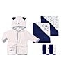 Color:White - Image 3 - Baby Boys Newborn-9 Months Puppy Toile Hooded Bath Robe