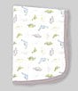 Color:High Rise/Marshmallow - Image 2 - Baby Boys Tiny Dinos Receiving Blanket