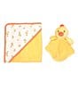 Color:Yellow - Image 1 - Baby Duck Themed Terry Hooded Towel & Wash Buddy Set
