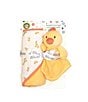 Color:Yellow - Image 2 - Baby Duck Themed Terry Hooded Towel & Wash Buddy Set