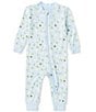 Color:Blue - Image 1 - Baby Girls 12-24 Months Long-Sleeve Daisy Coveralls