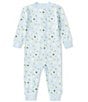 Color:Blue - Image 2 - Baby Girls 12-24 Months Long-Sleeve Daisy Coveralls