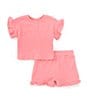 Color:Pink - Image 1 - Baby Girls 12-24 Months Short Sleeve Top & Matching Skort Set
