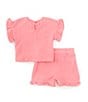 Color:Pink - Image 2 - Baby Girls 12-24 Months Short Sleeve Top & Matching Skort Set