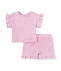 Color:Lilac - Image 1 - Baby Girls 12-24 Months Short Sleeve Top & Matching Skort Set