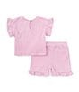 Color:Lilac - Image 2 - Baby Girls 12-24 Months Short Sleeve Top & Matching Skort Set