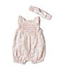 Color:Multi - Image 1 - Baby Girls 3-12 Months Flutter-Sleeve Daisy-Printed Romper