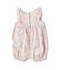 Color:Multi - Image 2 - Baby Girls 3-12 Months Flutter-Sleeve Daisy-Printed Romper
