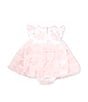 Color:Pink - Image 2 - Baby Girls 3-12 Months Flutter-Sleeve Hydrangea-Print Skirted Bodysuit