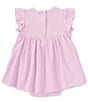 Color:Lilac - Image 2 - Baby Girls 3-12 Months Flutter-Sleeve Skirted Bodysuit Dress