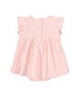 Color:Pink - Image 2 - Baby Girls 3-12 Months Flutter-Sleeve Skirted Bodysuit Dress