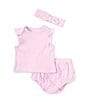 Color:Lilac - Image 1 - Baby Girls 3-12 Months Flutter Sleeve Top & Matching Bloomer Set