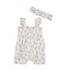 Color:White Multi - Image 1 - Baby Girls 3-12 Months Sleeveless Floral-Printed Romper