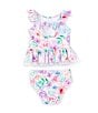 Color:Multi - Image 2 - Baby Girls 6-24 Months Garden Floral Tank Top & Matching Hipster Bottom Two-Piece Swimsuit