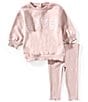 Little Me Baby Girls Long Sleeve Violet #double;LOVE#double; Sweatshirt & Pants Set, Color:Violet - Image 1