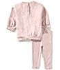 Little Me Baby Girls Long Sleeve Violet #double;LOVE#double; Sweatshirt & Pants Set, Color:Violet - Image 2