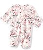 Color:Marshmallow/Medieval Blue/Multi - Image 1 - Baby Girls Preemie-9 Months Long-Sleeve Dream Floral Footie Coverall Set