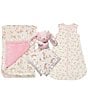 Color:Pink - Image 2 - Baby Girls Vintage Rose Bunny Snuggle Buddy