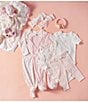 Little Me Baby Girls Vintage Rose Bunny Snuggle Buddy, Color:Pink - Image 3