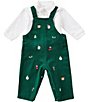 Little Me Baby Long Sleeve Top With Merry Overall Set - Image 1
