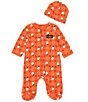 Color:Orange - Image 1 - Baby Newborn-9 Months Long Sleeve Halloween Footed Coveralls