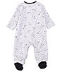 Color:Grey Heather Multi - Image 2 - Baby Preemie-9 Months Long-Sleeve Dalmatian-Print Footed Coverall Matching Cap