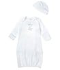 Color:White - Image 1 - Baby Welcome World Sleeper Gown and Hat