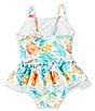 Color:Multi - Image 2 - Baby Girls 6-24 Months Tropical Floral Printed One-Piece Tutu-Skirted Swimsuit
