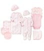 Color:Pink - Image 2 - Pink Damask Bib & Burp Set