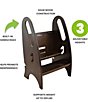 Little Partners 3-in-1 Growing Step Stool, Color:Espresso - Image 4