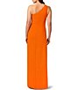 Color:Neon Tangerine - Image 2 - One Shoulder Sleeveless Side Slit Gown