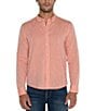 Color:Orange - Image 1 - Convertible Long Sleeve Linen Blend Shirt