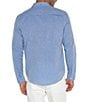 Color:Blue - Image 2 - Convertible Long Sleeve Linen Blend Shirt