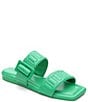 Color:Bright Green - Image 1 - Downtown Leather Slide Sandals