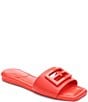 Color:Coral Blaze - Image 1 - Dunbar Leather Ornament Slide Sandals